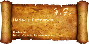 Hadady Fernanda névjegykártya